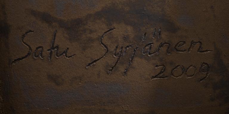 SATU SYRJÄNEN, KERAMIIKKAVEISTOS, "Keltainen kenttä", sign. Satu Syrjänen 2009.