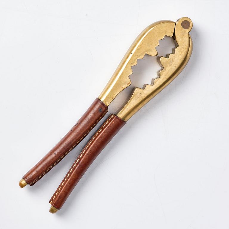 Carl II Auböck, a mahogany nut bowl and a  nutcracker, Carl Auböck workshops, Vienna Austria, probably 1950's.