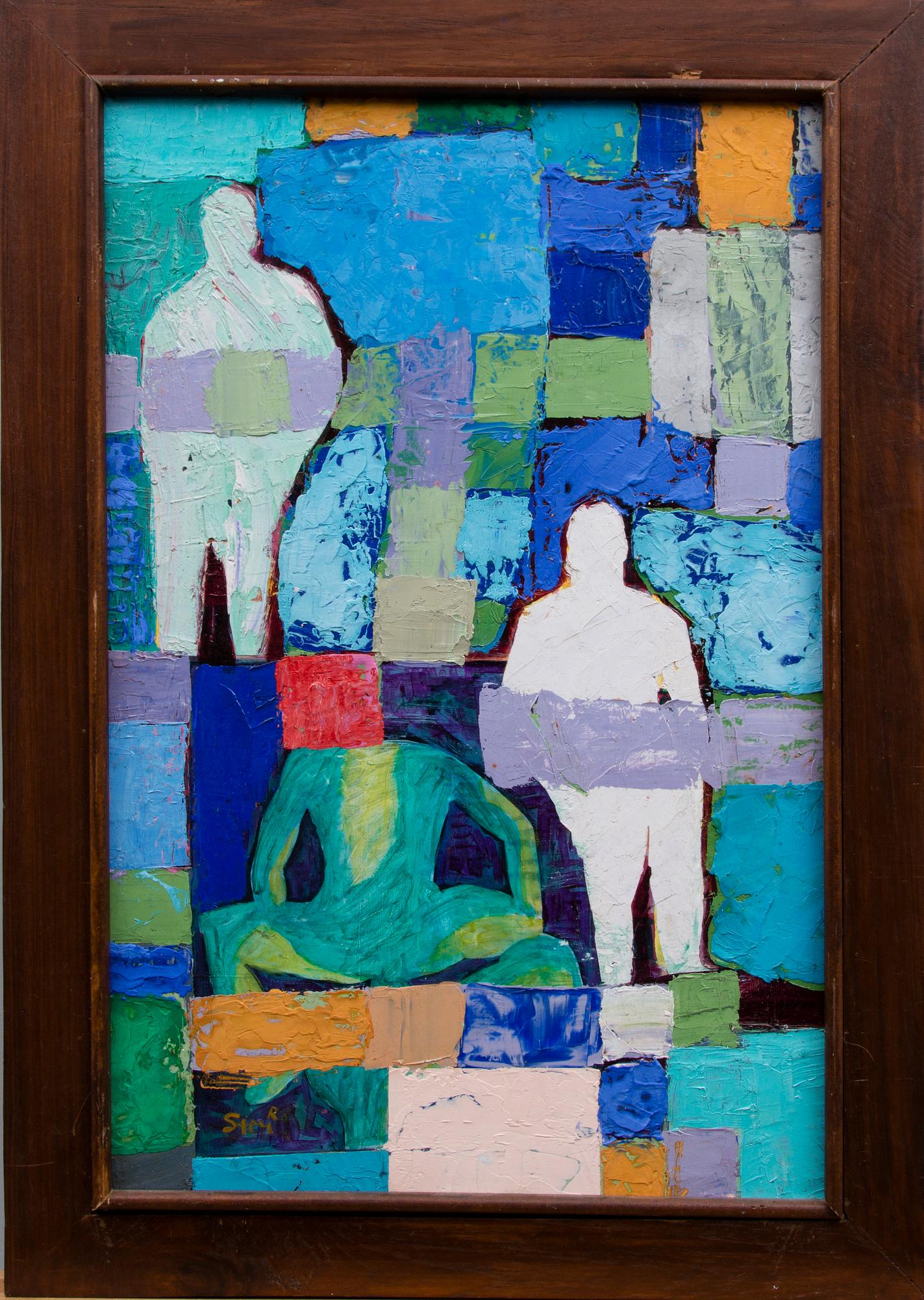 SAMI RINNE, öljy ja mehiläisvaha levylle , signeerattu ja a tergo päivätty -10.