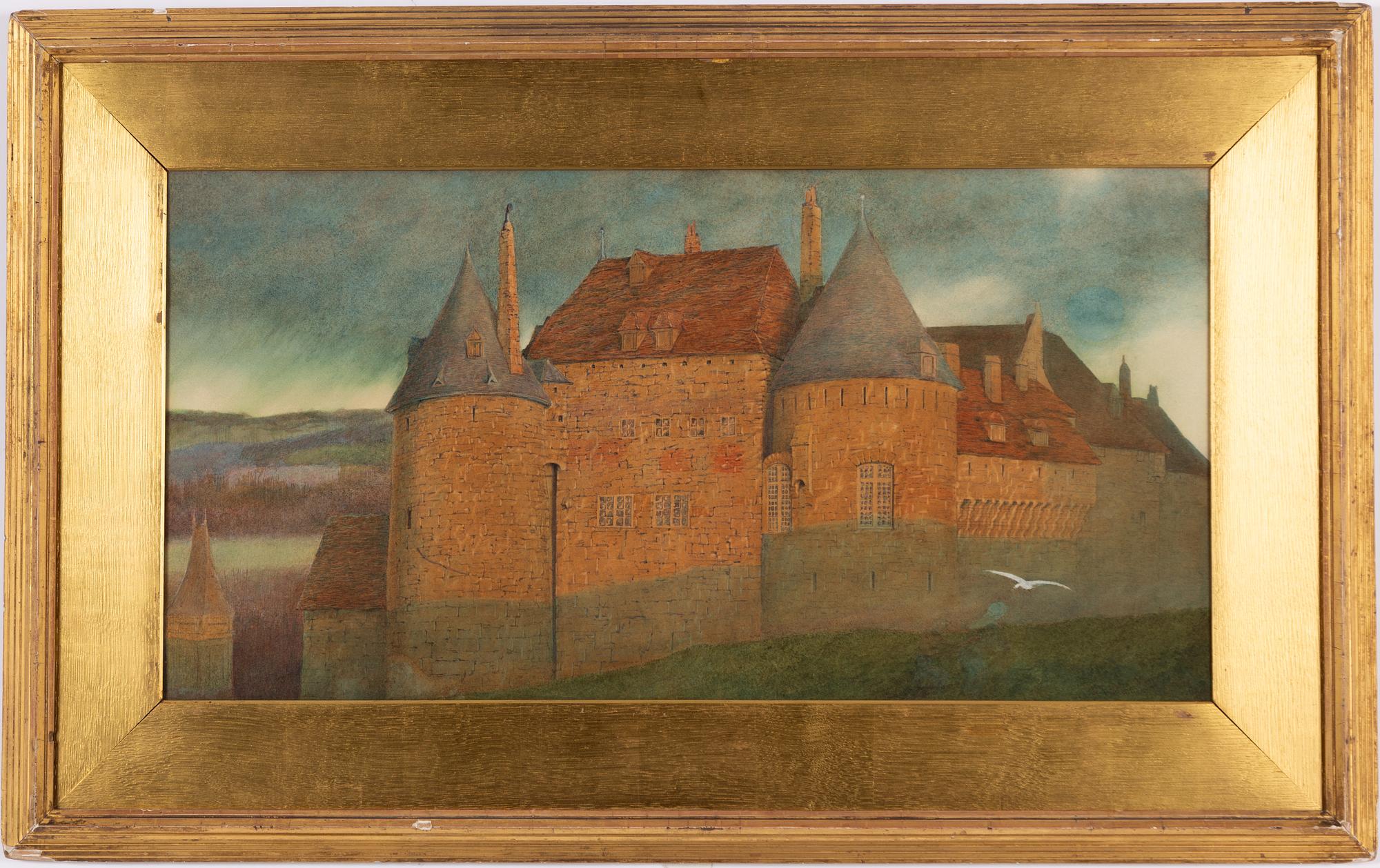 Unknown artist, 19th century, Borg by the water.