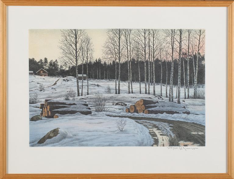 REINHOLD LJUNGGREN, 3 st, färglitografier, signerade och en av dem numrerade.