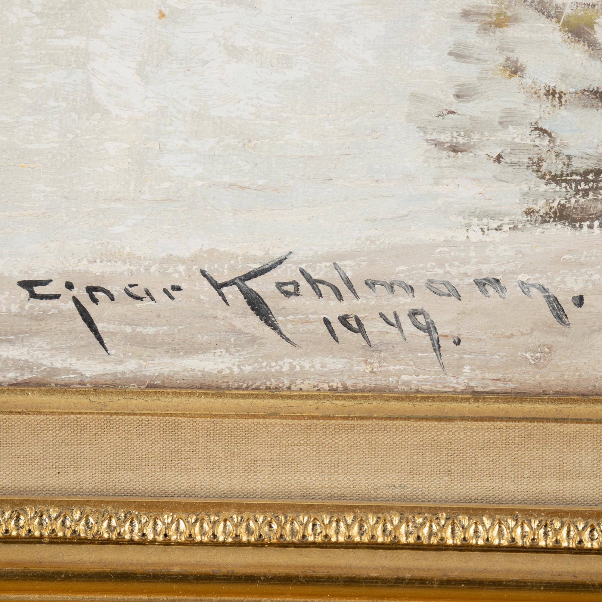 Ejnar Kohlmann, oil on canvas, signed and dated 1949.