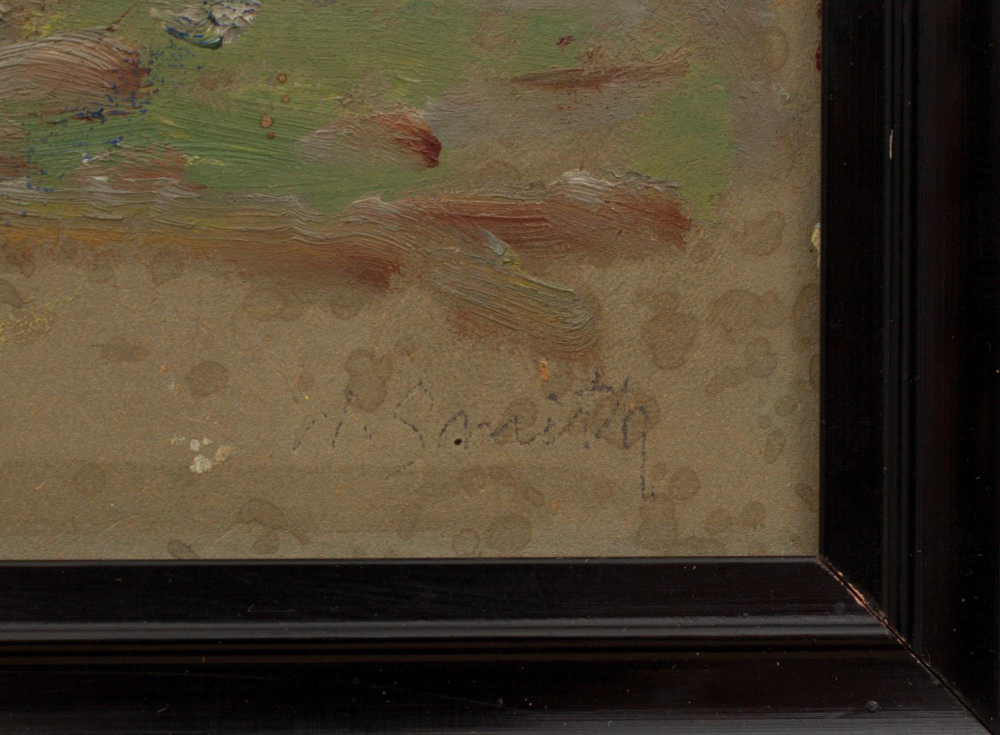 WILHELM SMITH, oljeskiss på pannå. Signerad.