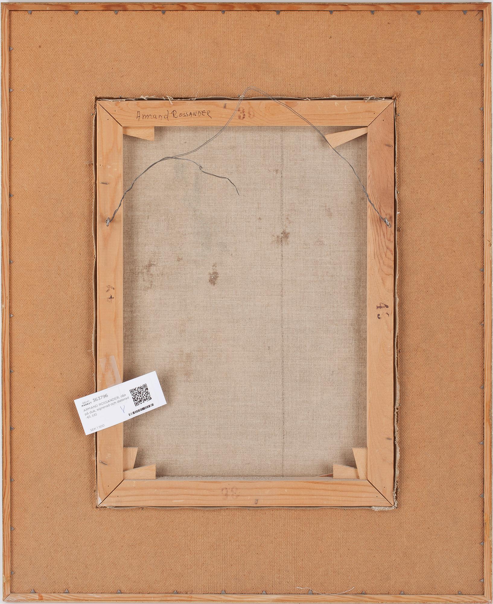 ARMAND ROSSANDER, olja på duk, signerad och daterad -61.