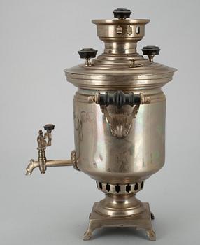 SAMOVAR, förnicklad, Tula, Ryssland sekelskiftet 1800/1900-tal.