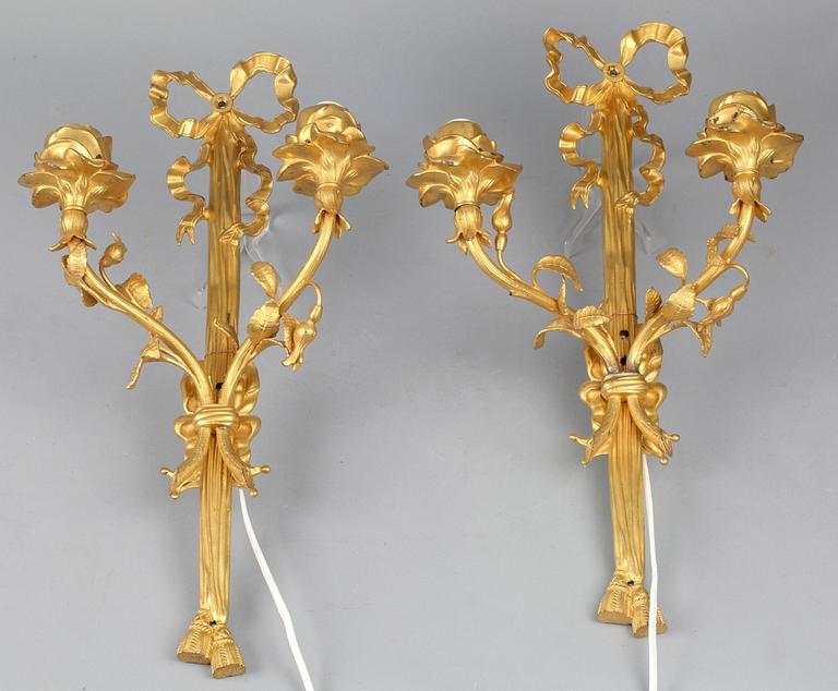 VÄGGAPPLICKER, ett par, Louis XVI-stil, 1900-tal.