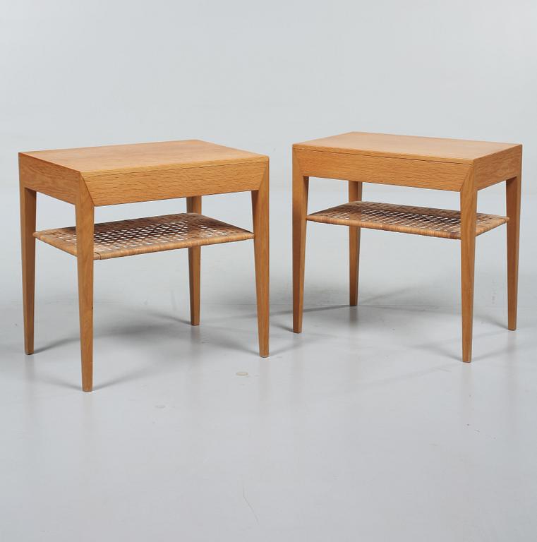 SÄNGBORD, ett par, Severin Hansen, Haslev Møbelfabrik, , Danmark, 1900-talets andra hälft.