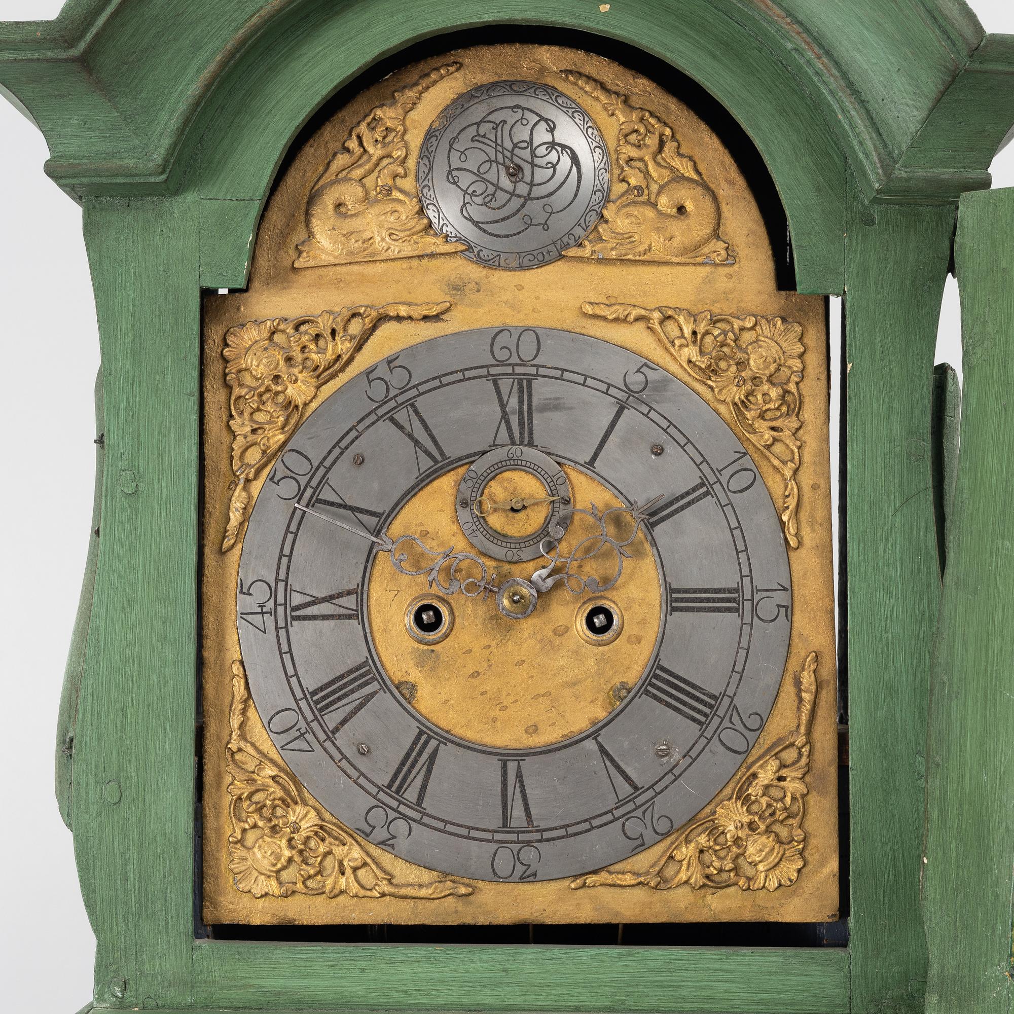 Grandfather clock, late Baroque, 18th century.