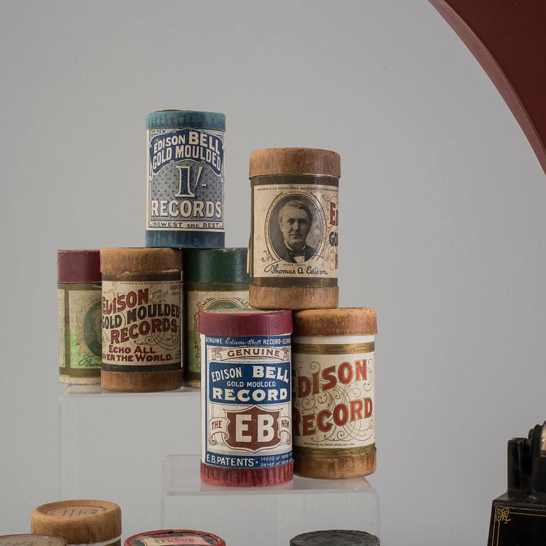 PHONOGRAPH + 13 rullar, GEM, Edison, 1900-talets början.