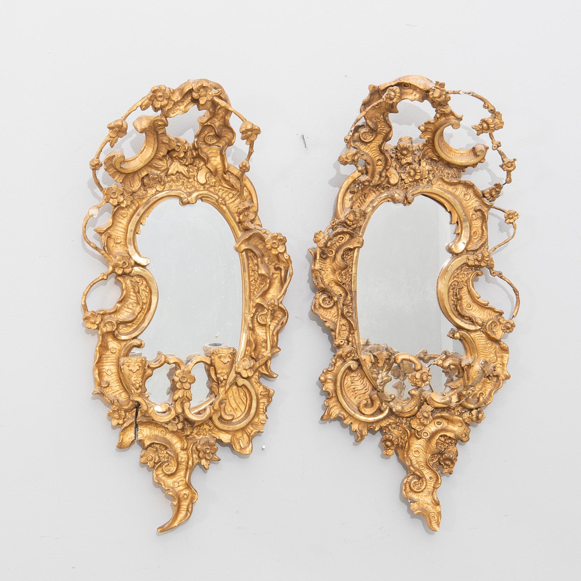Mirror sconces a pair Neo-Rococo late 19th century.