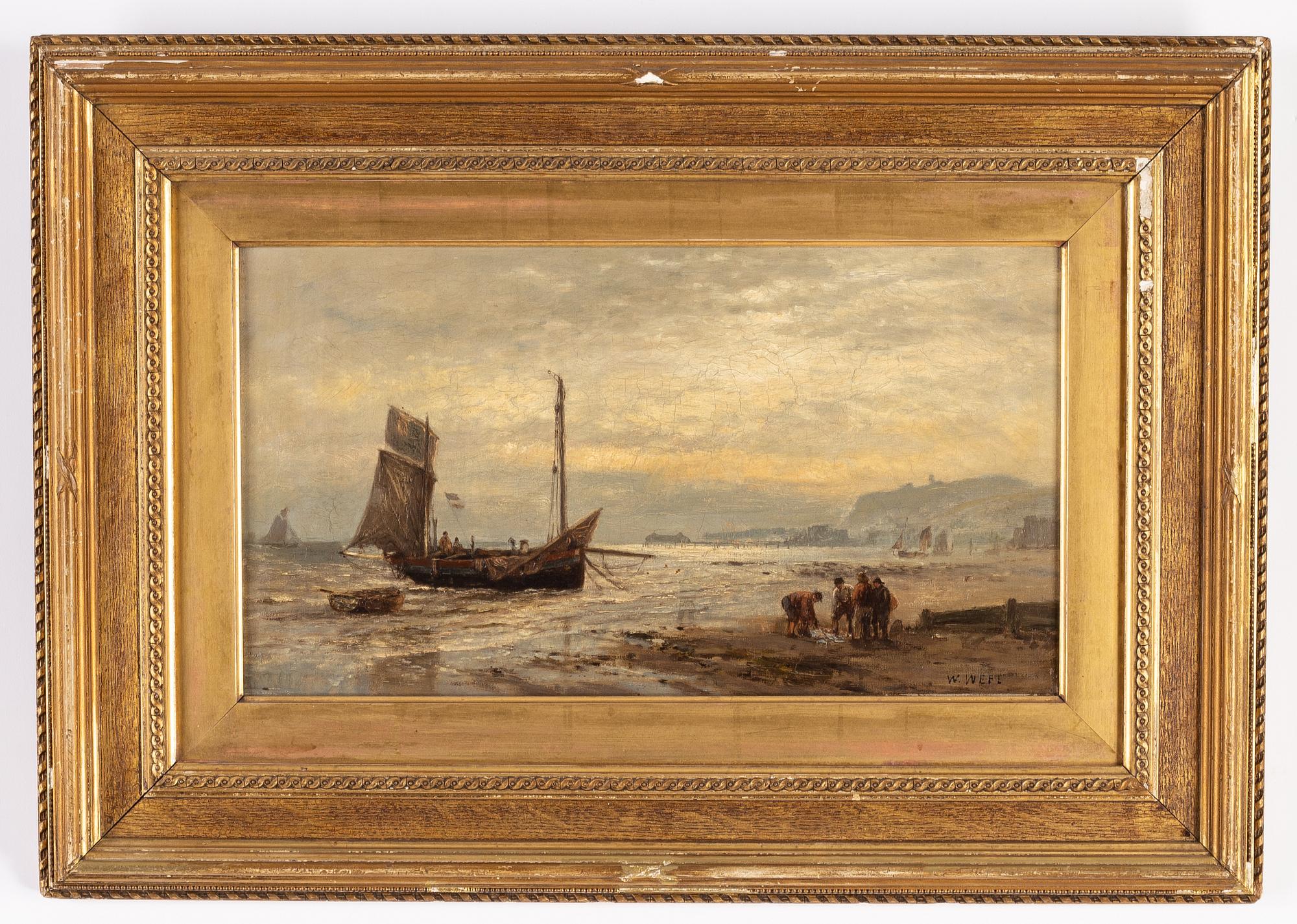 Okänd konstnär, 1800-talets slut. olja på duk, signerad W. Weal.