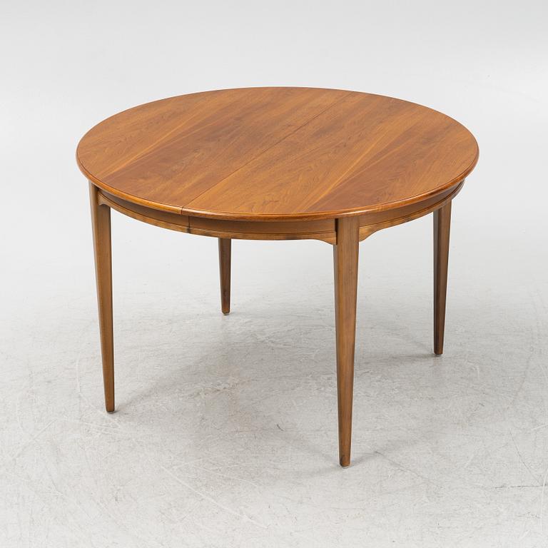 Dining table, walnut, mid-20th century.