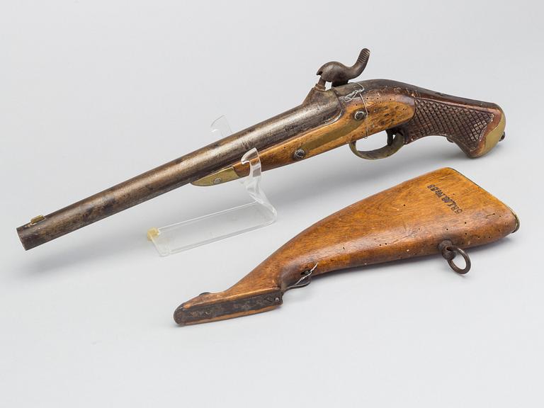 STUDSARPISTOL, för kavalleriet, m/1850, kontrollstämplad 1852, slagslås.