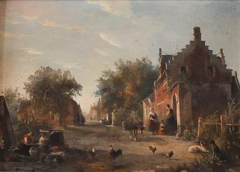 OKÄND KONSTNÄR, olja på pannå, 1800-tal.
