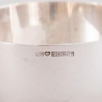 ANNA-GRETA EKER, SOKERIKKO ja KERMAKKO, 813 hopeaa, mahonkia.  Auran Kultaseppä, Turku 1962.