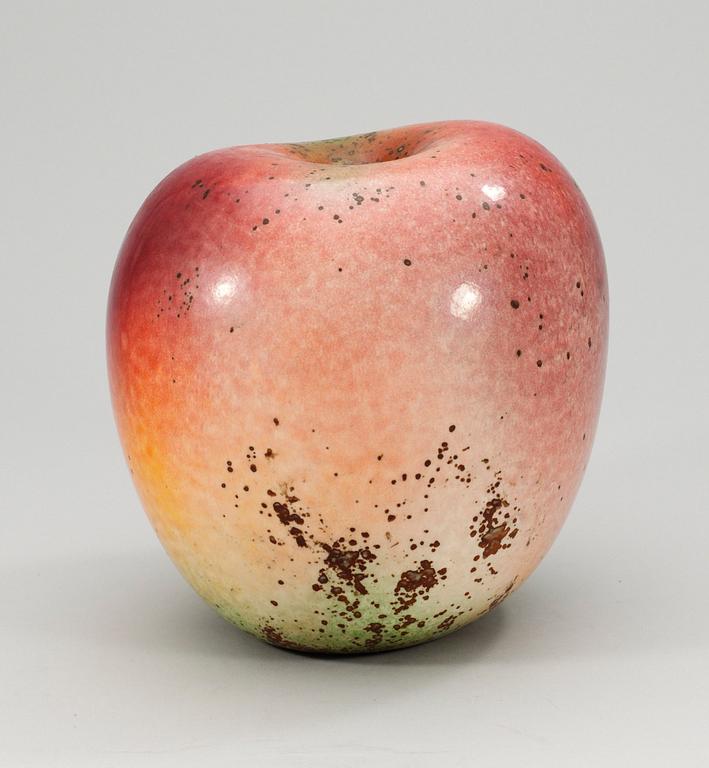 A Hans Hedberg faience apple, Biot, France.