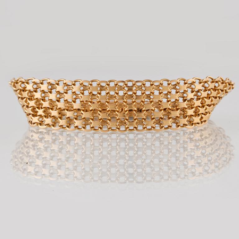 ARMLÄNK, 18K guld, Ädelsmycken, Stockholm, 1963. Vikt 33,7 gram.