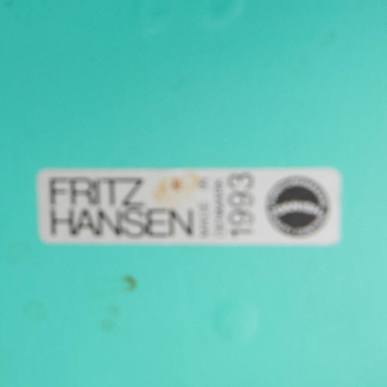 Arne Jacobsen, chairs 8 pcs, "Ant", Fritz Hansen, 1993.