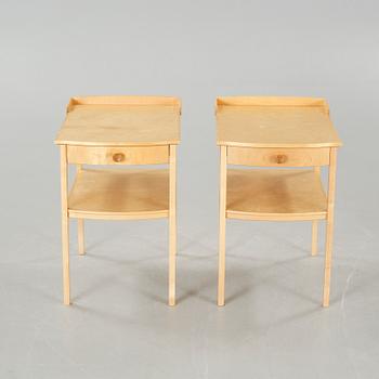 A pair of bedside tables by Carl Malmsten for Åfors Möbelfabrik, second half of the 20th century.