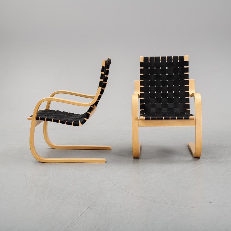 A pair of model 406 lounge chairs by Alvar Aalto for Artek, deigned 1939.