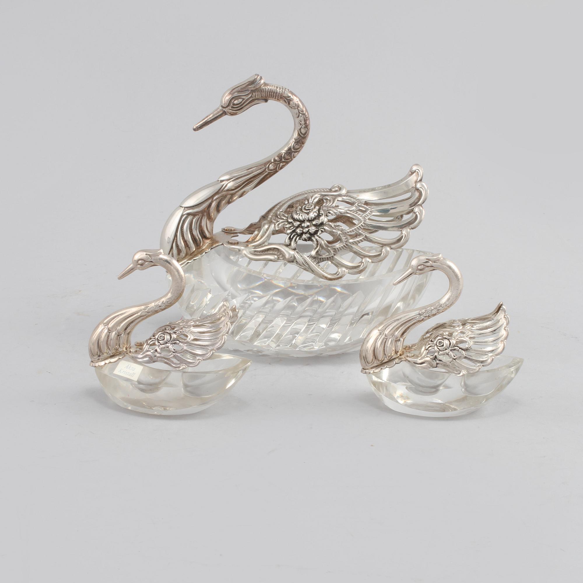 PARTI SILVER, 9 delar, bl a Henry Williams, Birmingham, 1905.