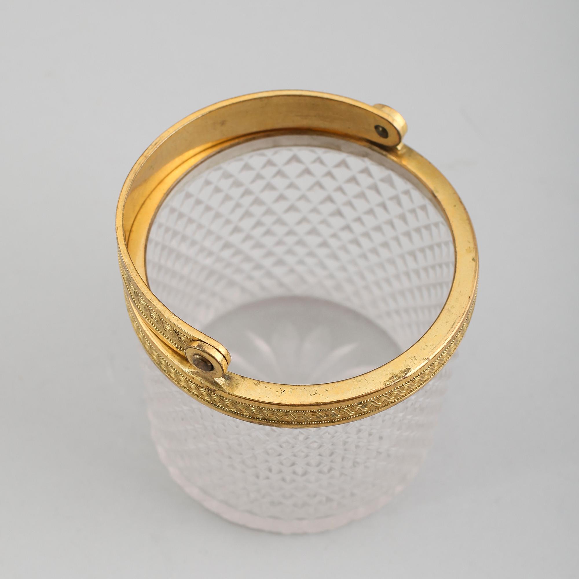 BONBONJÄR, empirestil, glas, 1800-tal.