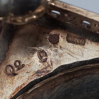 A Swedish 18th century silver sugar-bowl and cover, makers mark of Mikael Nyberg, Stockholm 1798.