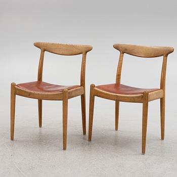 Hans J. Wegner, stolar, 6 st, "W1", C.M. Madsens Fabriker, Danmark 1950/60-tal.