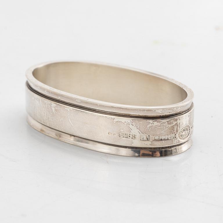 Georg Jensen, servettringar, 8 st, sterlingsilver, Danmark, 1900-talets andra hälft.