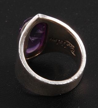 RING, silver, ametist, Rey Urban, Stockholm 1956.