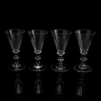 17 glasses, 19th century.