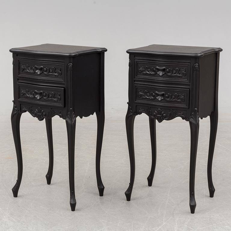 A pair of late 20th century painted bedside tables.