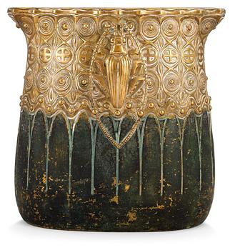 750. A Gustav Gurschner Art Nouveau bronze vase, Vienna, Austria.
