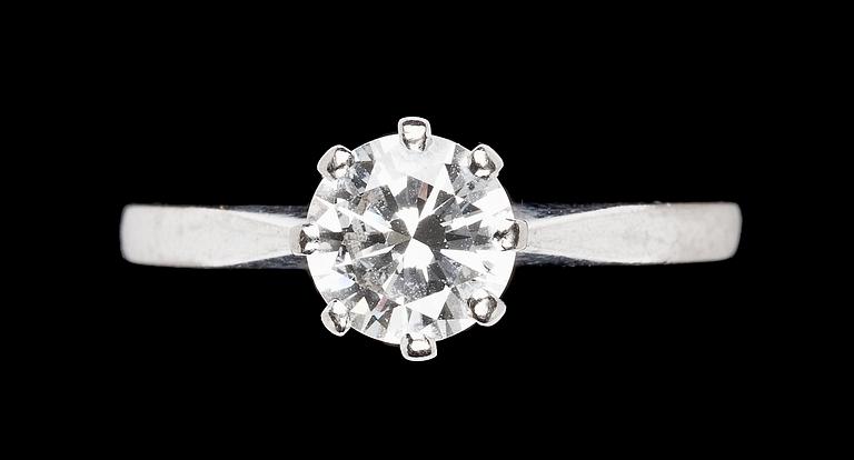 A brilliant cut diamond ring, 1.04 cts.