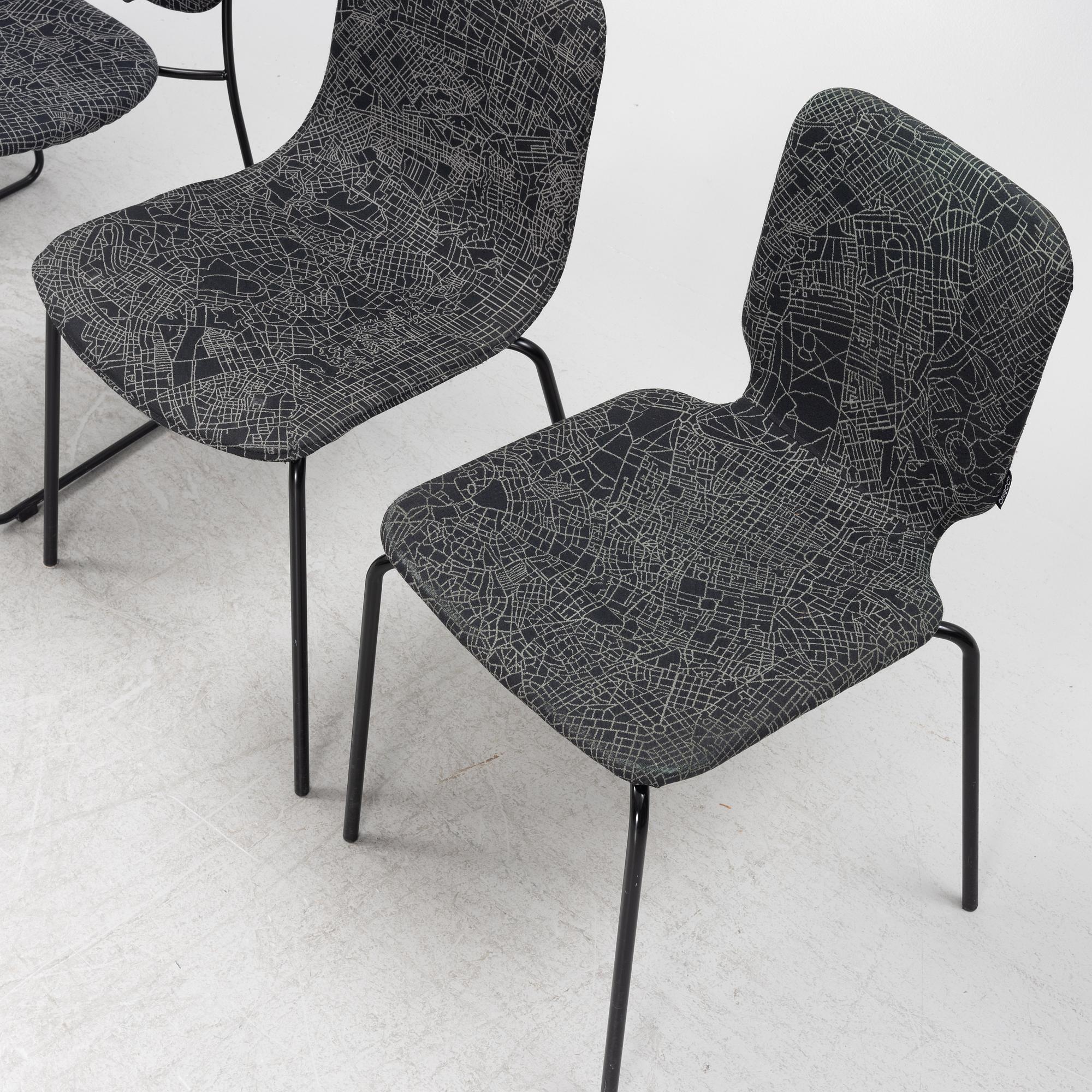 Claesson Koivisto Rune, ten different chairs upholstered with the fabric "Metropolis", 21st century.