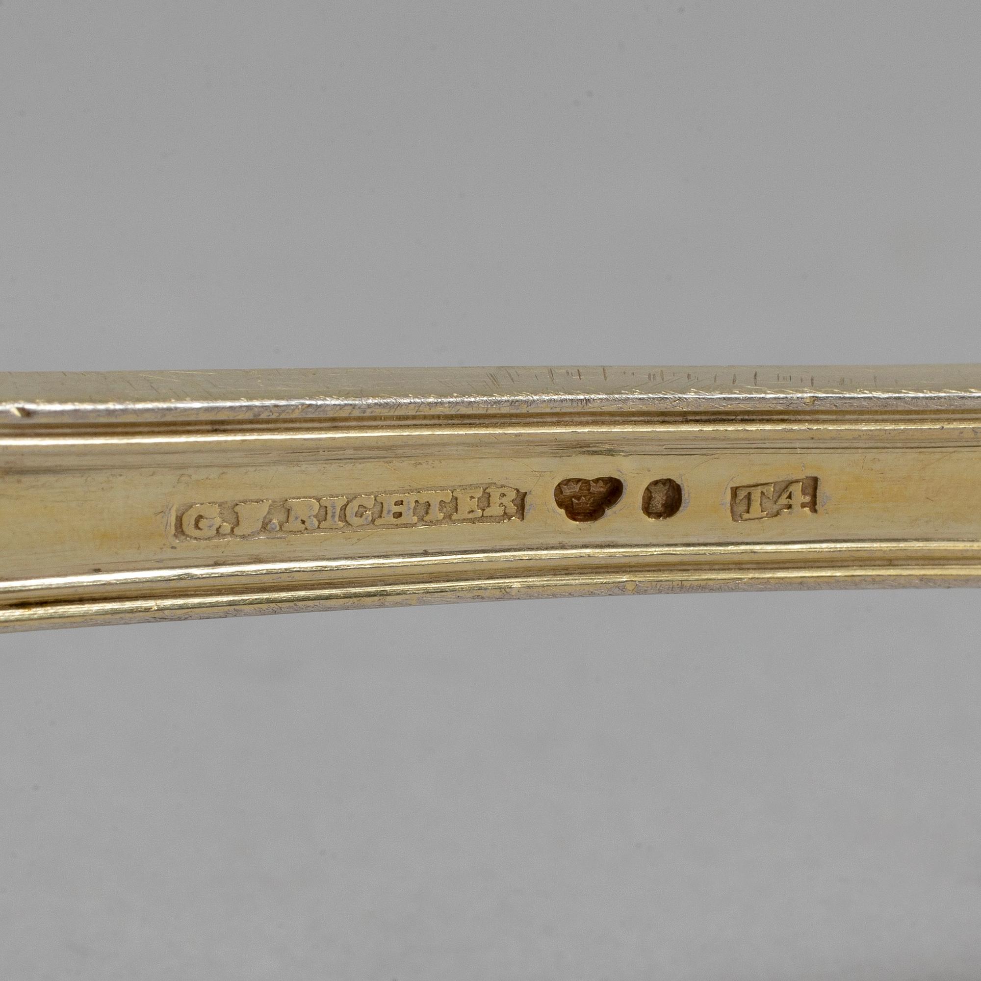 A gilt silver spoon, 'Kings Pattern', GW Richter, 1849.