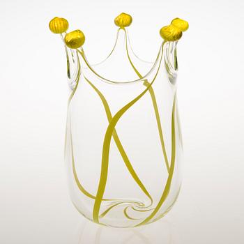 TIINA NORDSTÖM, konstglas, "Yellow Prince", signerad Tiina Nordström, Nuutajärvi 1996.