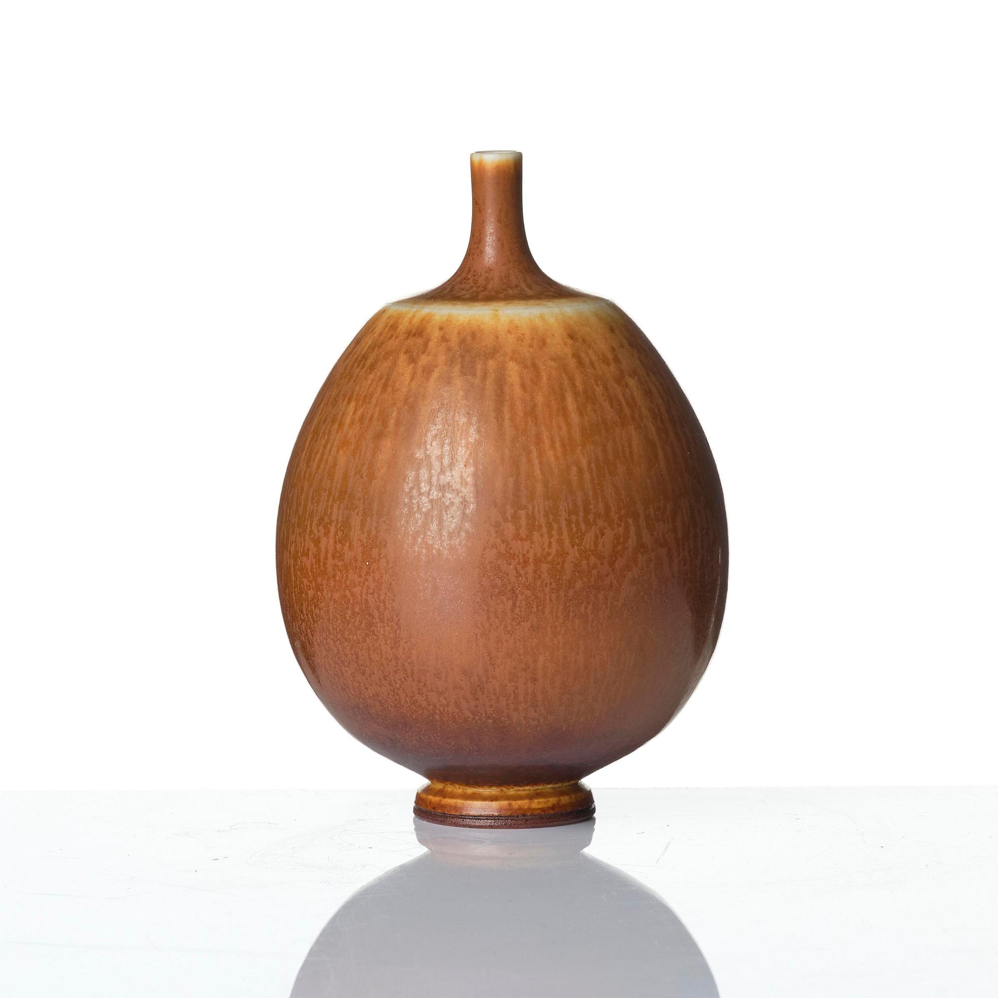 Berndt Friberg, a set of three stoneware vases and a bowl, Gustavsberg Studio 1951-69.