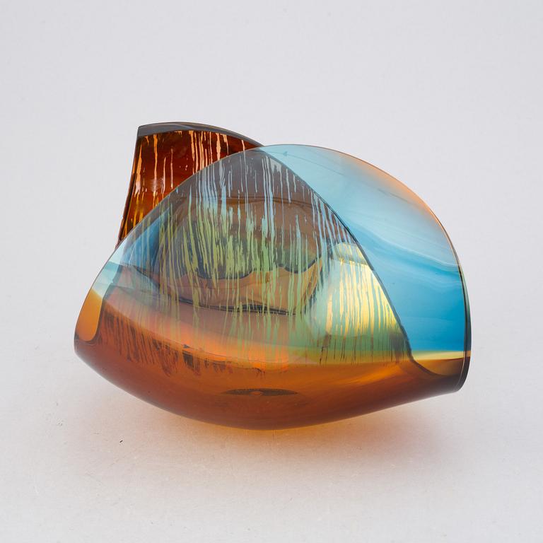 Lena Bergström, a 'Planets' glass sculpture/bowl from Kosta, Sweden. Signed and numbered 128/500.