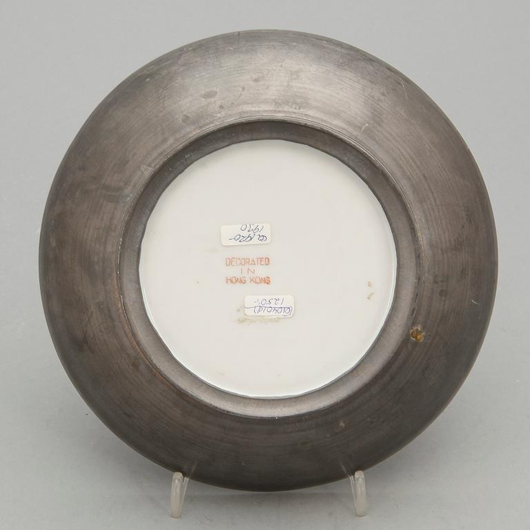 FAT, porslin, tennmontering, märkt Hong Kong, 1920-30-tal.