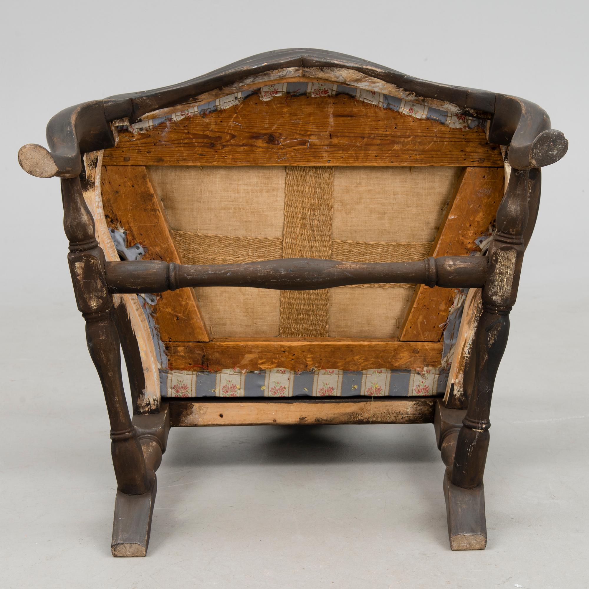 A SWEDISH ARMCHAIR, rococo 18th century.