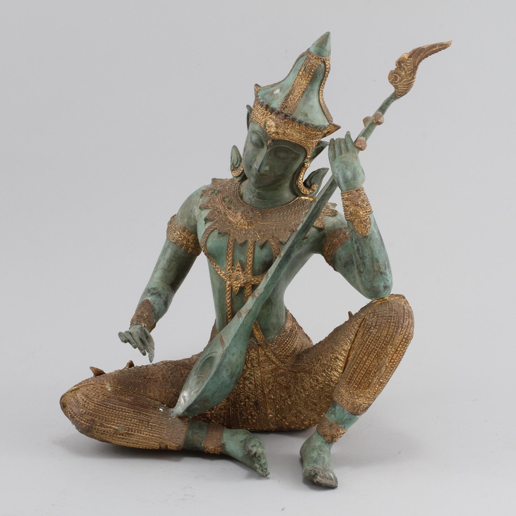 SKULPTUR, patinerad metall, orientalisk, 1900-tal.