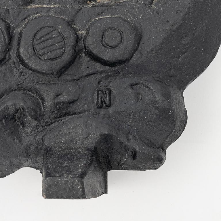 Olle Hermansson, gnistskydd signerad Husqvarna, 1960-tal gjutjärn.