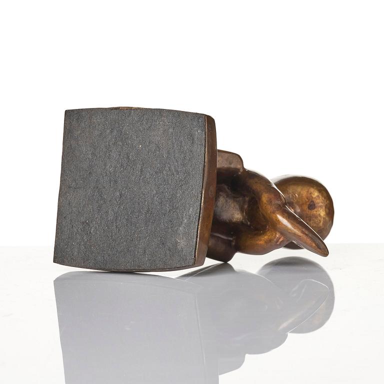 Lisa Larson, sculpture, bronze, "Storseglar'n", Scandia Present, ca. 1978, ed. 181/999, with original box and folder.