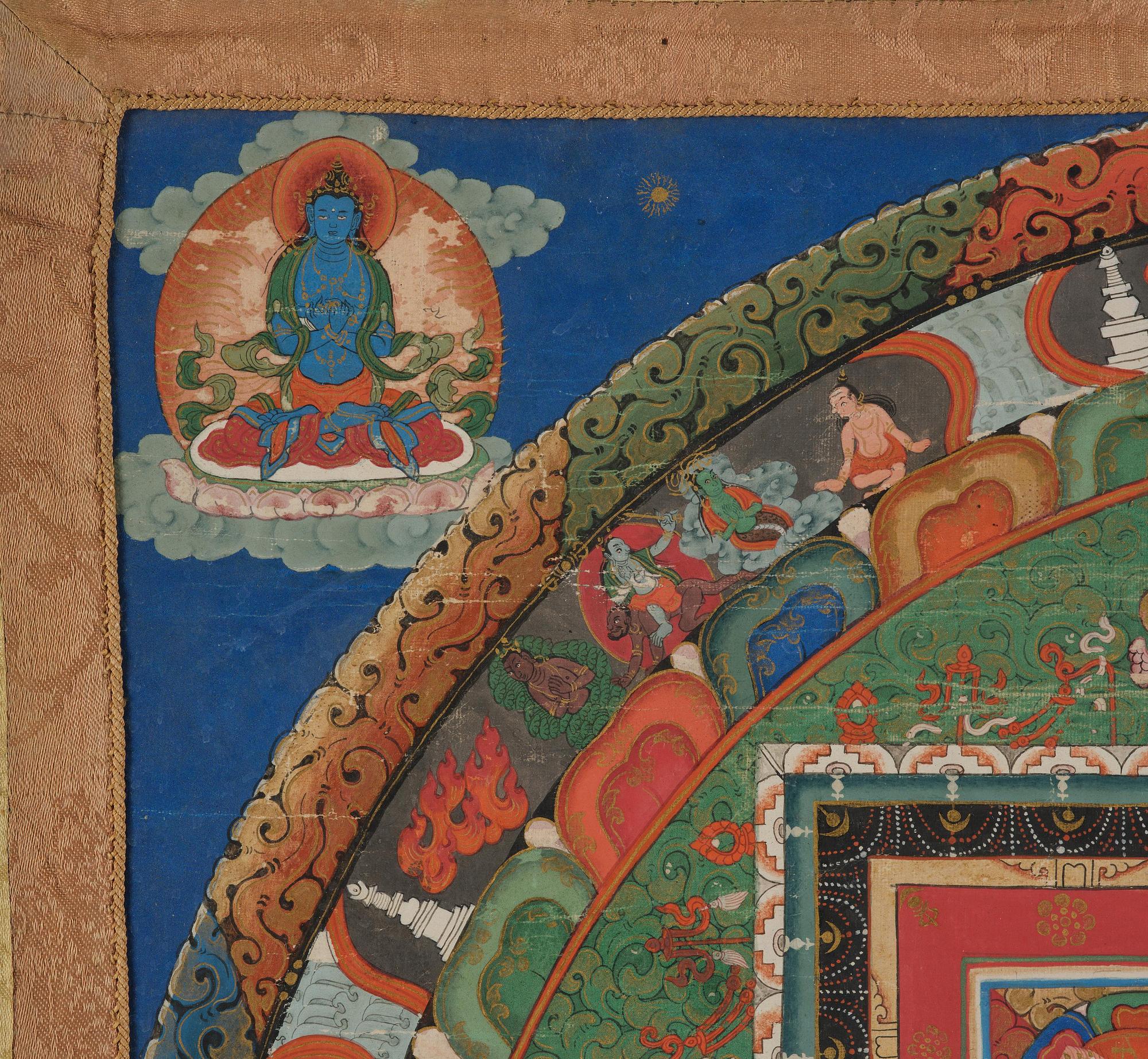 A Tibetan Raktayamri Thangka, 19th century/around 1900.