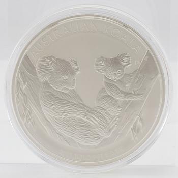 Mynt 999 silver 1kg "Australian Koala" 30 dollar, Elisabeth II 2011.