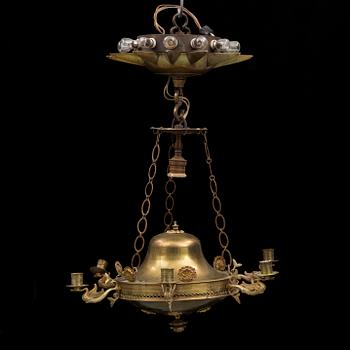 A mid 19th century Empire ceiling light.