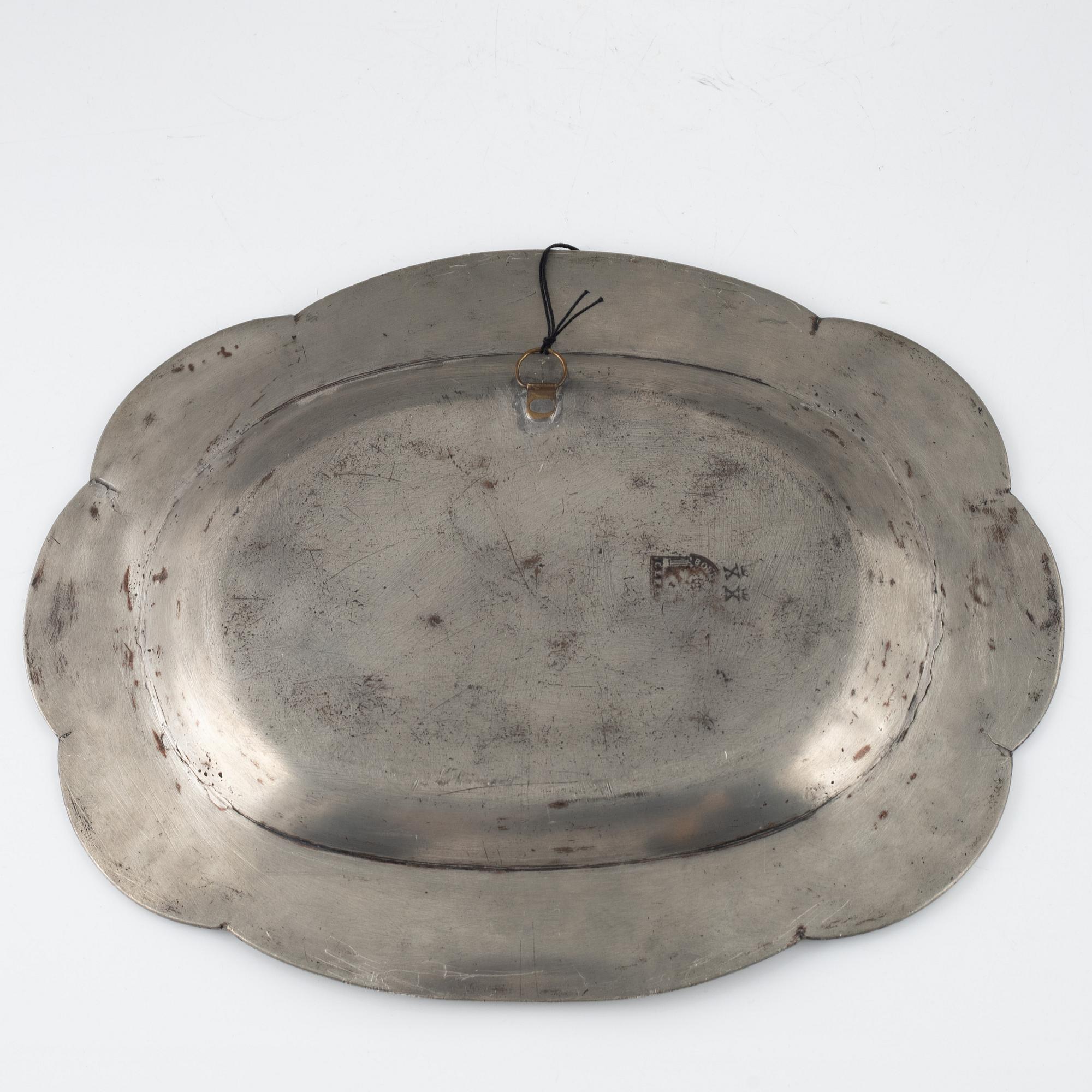 Three pewter dishes, Sweden, 18th/19th century.
