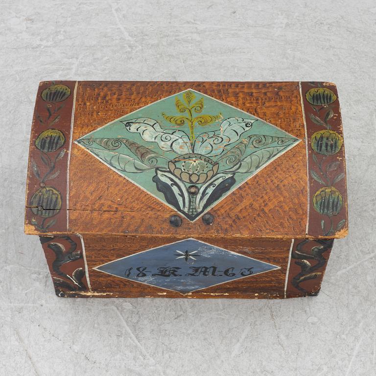 Box, folk art, dated 1863.