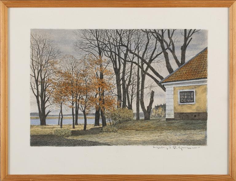 REINHOLD LJUNGGREN, 3 st, färglitografier, signerade och en av dem numrerade.